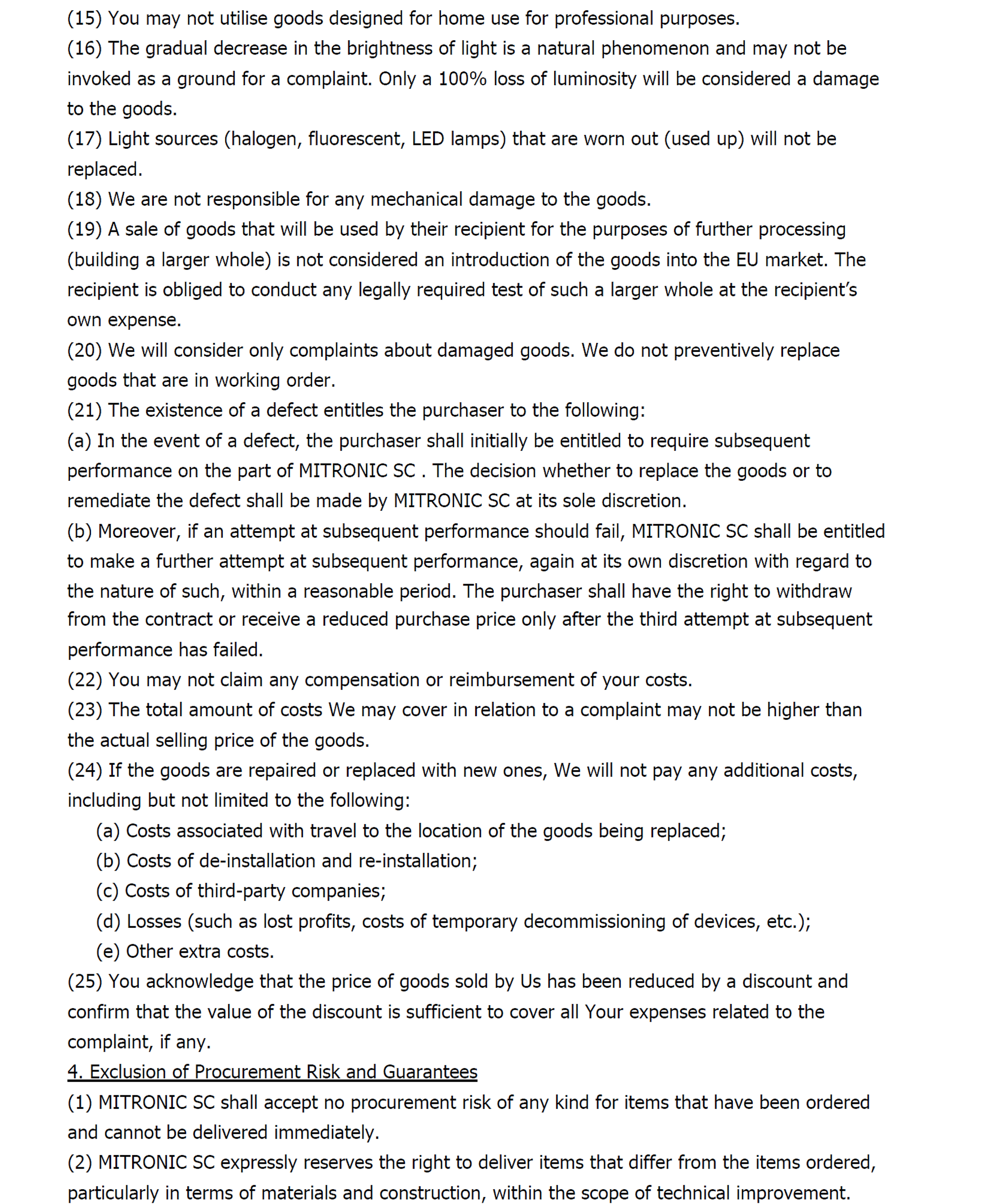General Terms and Conditions MITRONIC SC 2011 - 3